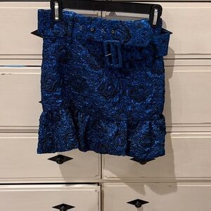 Zara Shimmering Blue Mini Skirt